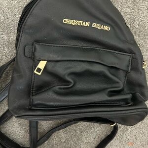 Christian Siriano Black Leather Backpack